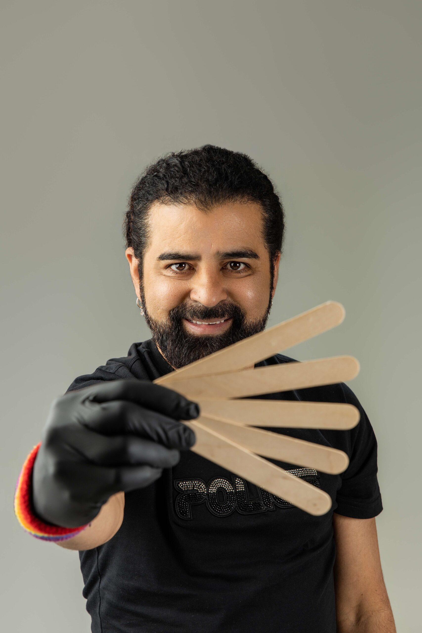 Male waxing therapist José Wilker at his private male-only studio in London